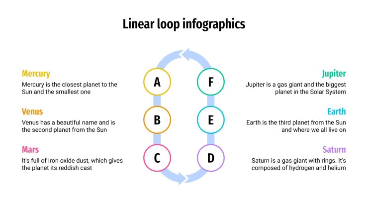 Plantilla de presentación Infografías con circulos y líneas