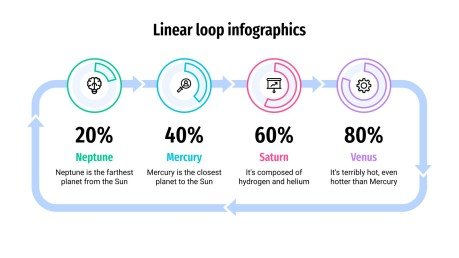 Modelo de apresentação Infográficos com círculos e linhas