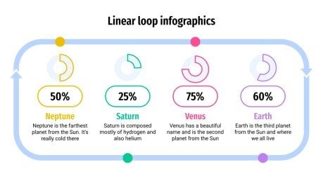 Plantilla de presentación Infografías con circulos y líneas