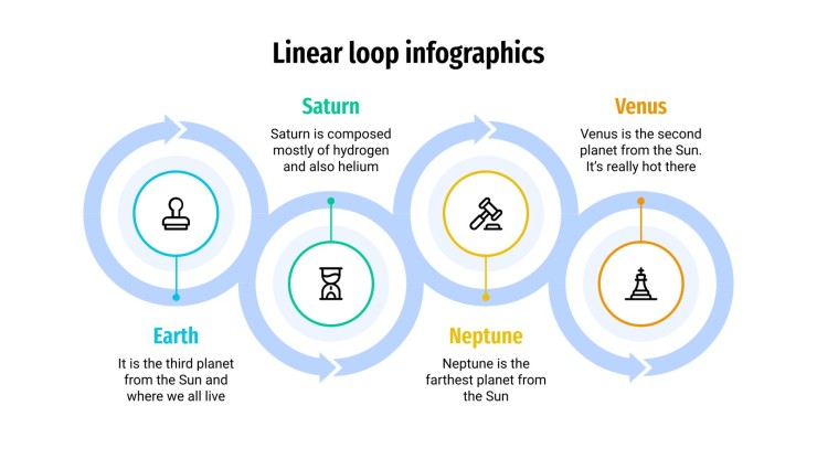 Lineare Schleifen Infografiken Präsentationsvorlage