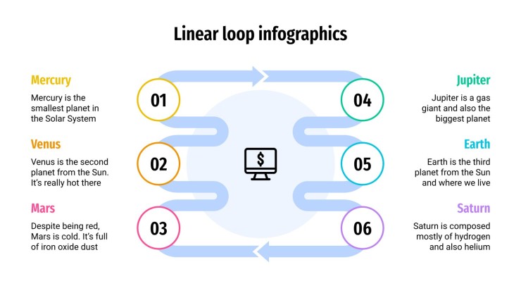 Modelo de apresentação Infográficos com círculos e linhas