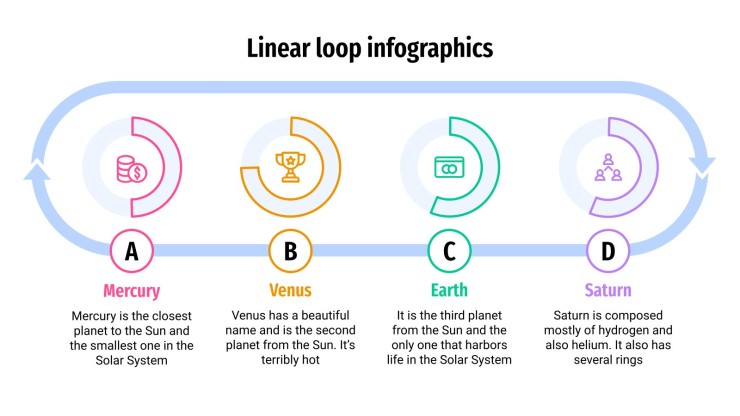 Infographies avec des cercles et des lignes Modèles de présentation