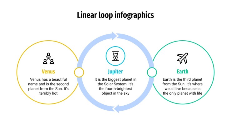 Plantilla de presentación Infografías con circulos y líneas