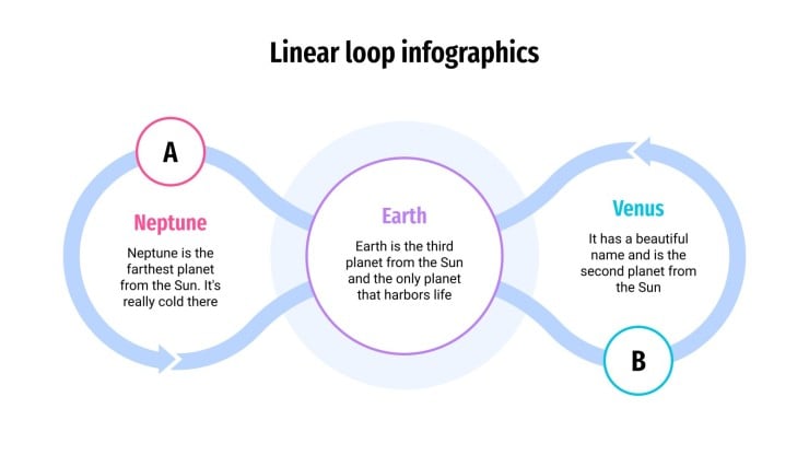 Plantilla de presentación Infografías con circulos y líneas