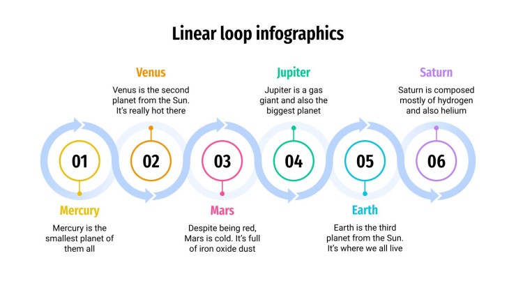 Plantilla de presentación Infografías con circulos y líneas