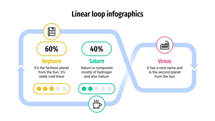 Plantilla de presentación Infografías con circulos y líneas