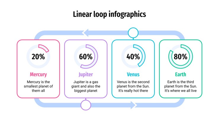 Infographies avec des cercles et des lignes Modèles de présentation