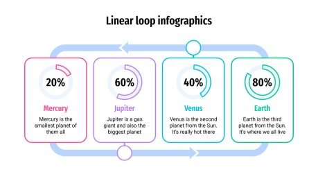 Infographies avec des cercles et des lignes Modèles de présentation