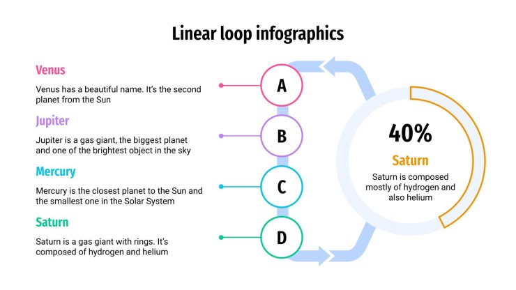 Plantilla de presentación Infografías con circulos y líneas