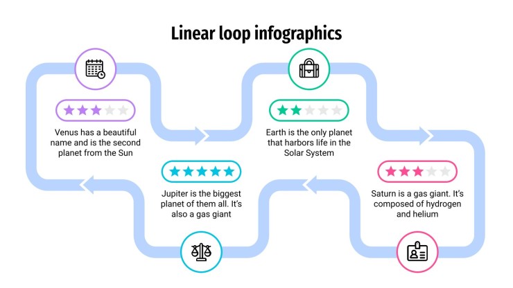 Lineare Schleifen Infografiken Präsentationsvorlage