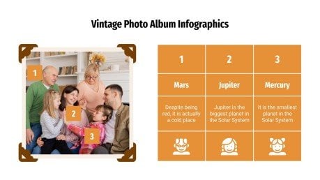 Fotoalbum-Infografiken Präsentationsvorlage