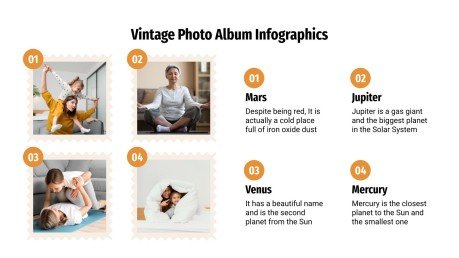 Modelo de apresentação Infográficos do álbum de fotos