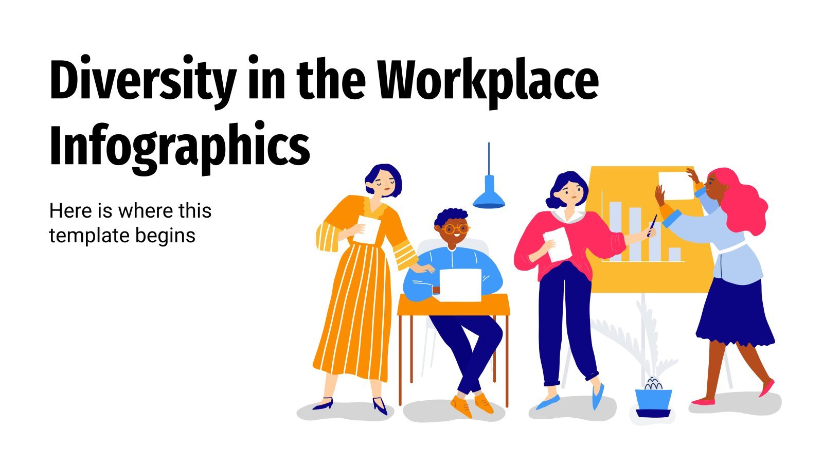 Modelo de apresentação Infográficos da diversidade no local de trabalho