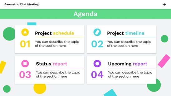 Geometric Chat Meeting | Google Slides & PowerPoint