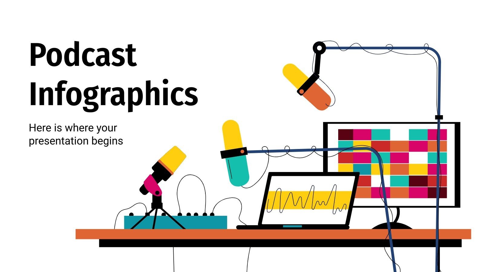 Podcast Infographics Google Slides and PowerPoint template
