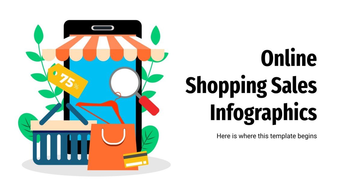 Online Shopping Sales Infographics Google Slides & PPT