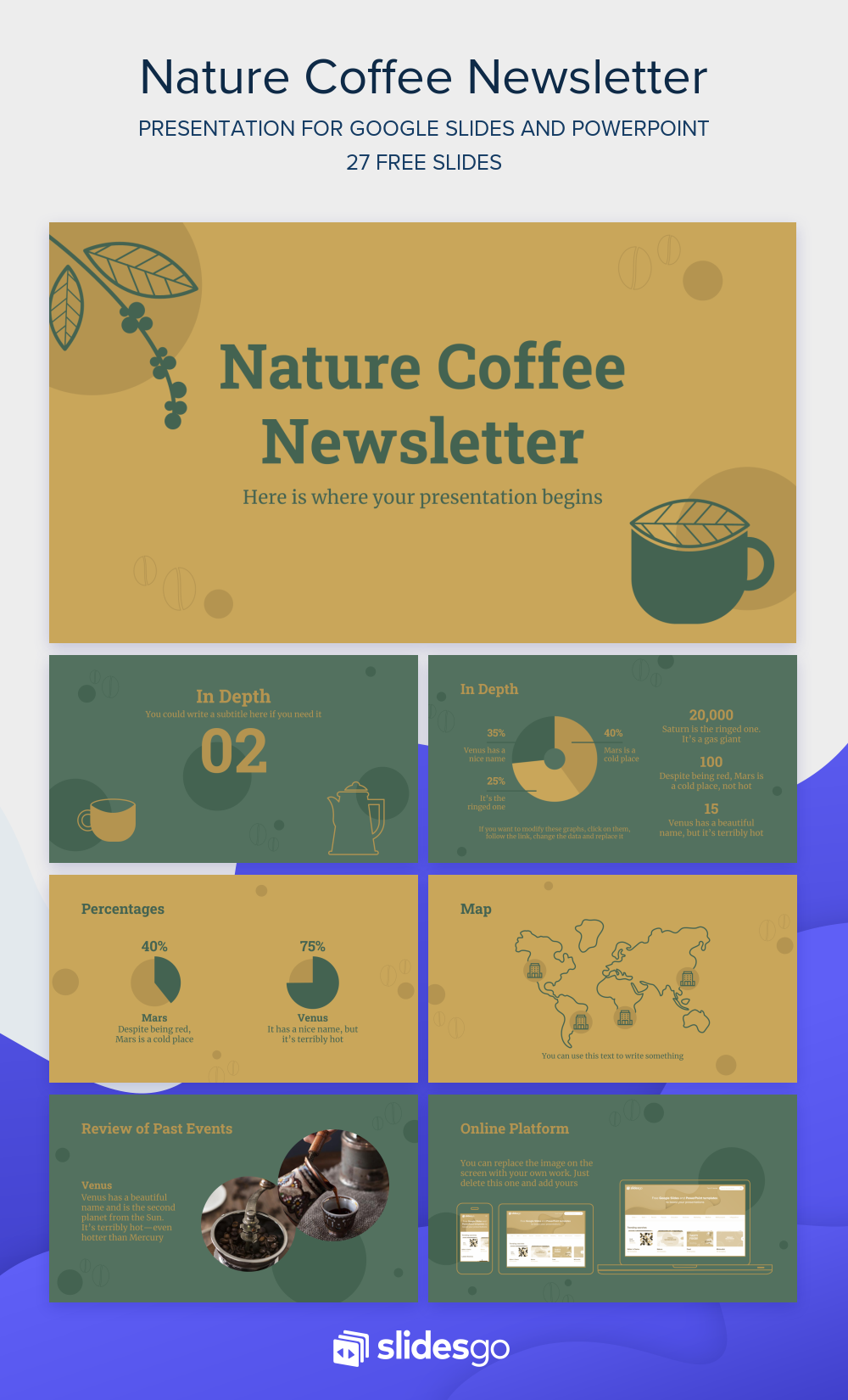 Nature Coffee Newsletter | Google Slides & PowerPoint template