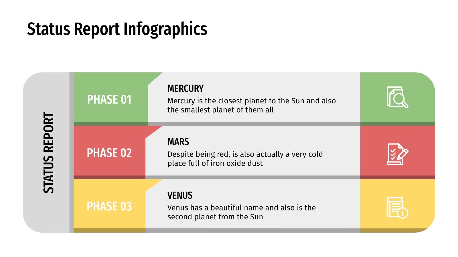 Free Status Report Infographics for Google Slides and PowerPoint