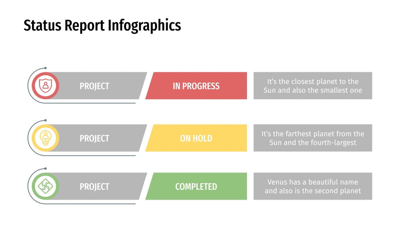 Free Status Report Infographics for Google Slides and PowerPoint