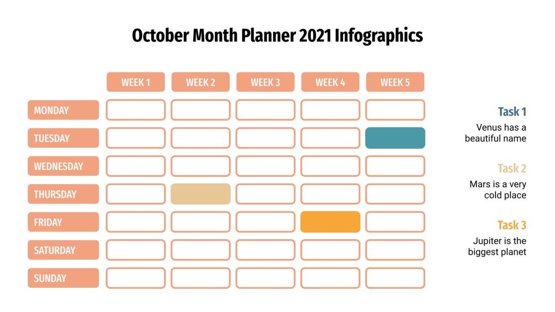 October Month Planner 2021 Infographics | Google Slides & PPT