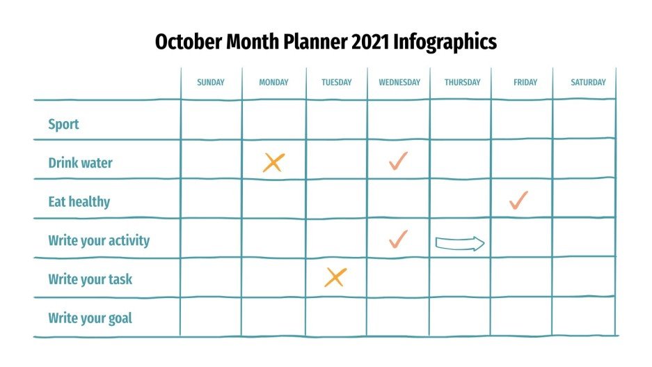 October Month Planner 2021 Infographics | Google Slides & PPT