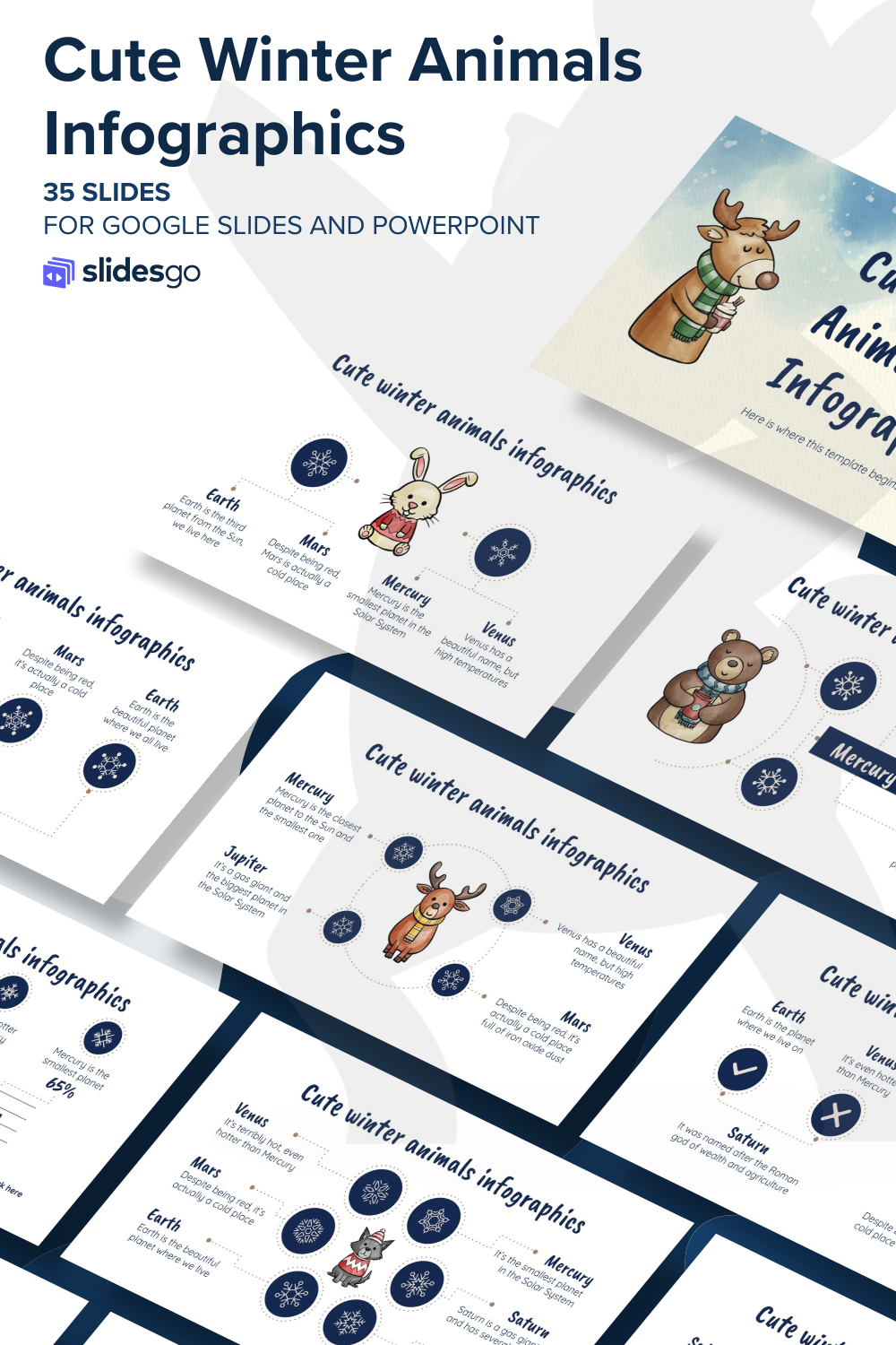 Cute Winter Animals Infographics | Google Slides & PPT
