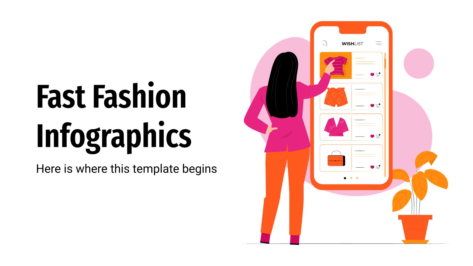 Modelo de apresentação Infográficos de fast fashion