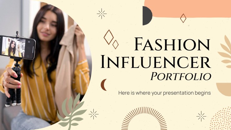 Modelo de apresentação Portfólio de influenciador de moda