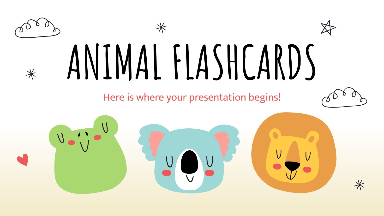 Animal Flashcards Google Slides & PowerPoint template