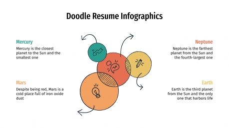 Plantilla de presentación Infografías de CV con doodles