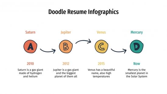 Plantilla de presentación Infografías de CV con doodles