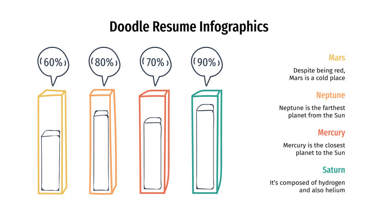 Plantilla de presentación Infografías de CV con doodles