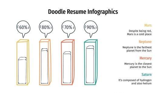 Plantilla de presentación Infografías de CV con doodles