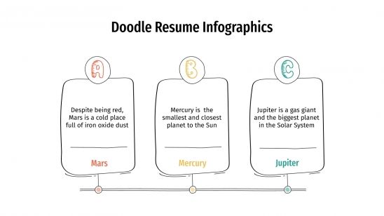 Plantilla de presentación Infografías de CV con doodles