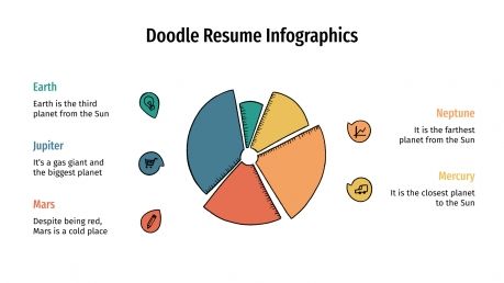 Plantilla de presentación Infografías de CV con doodles