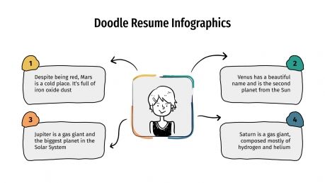 Plantilla de presentación Infografías de CV con doodles