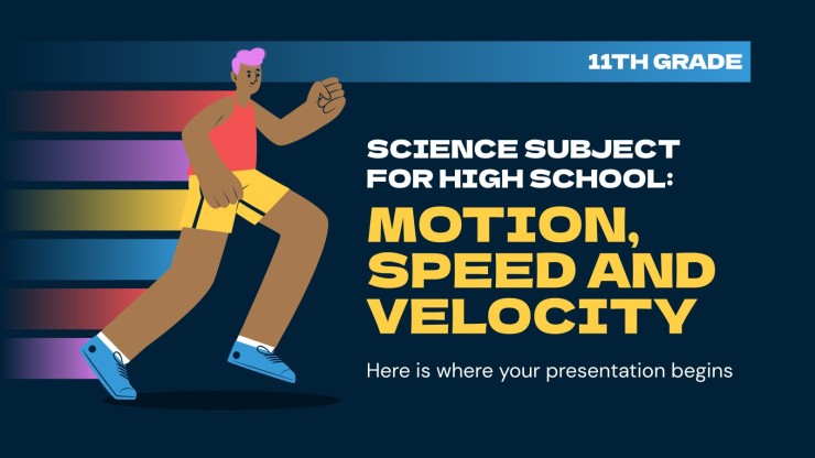 Plantilla de presentación Clase de ciencias para Bachillerato: movimiento y velocidad