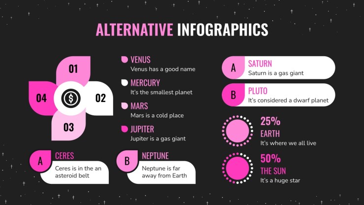 Plantilla de presentación Planetas oscuros