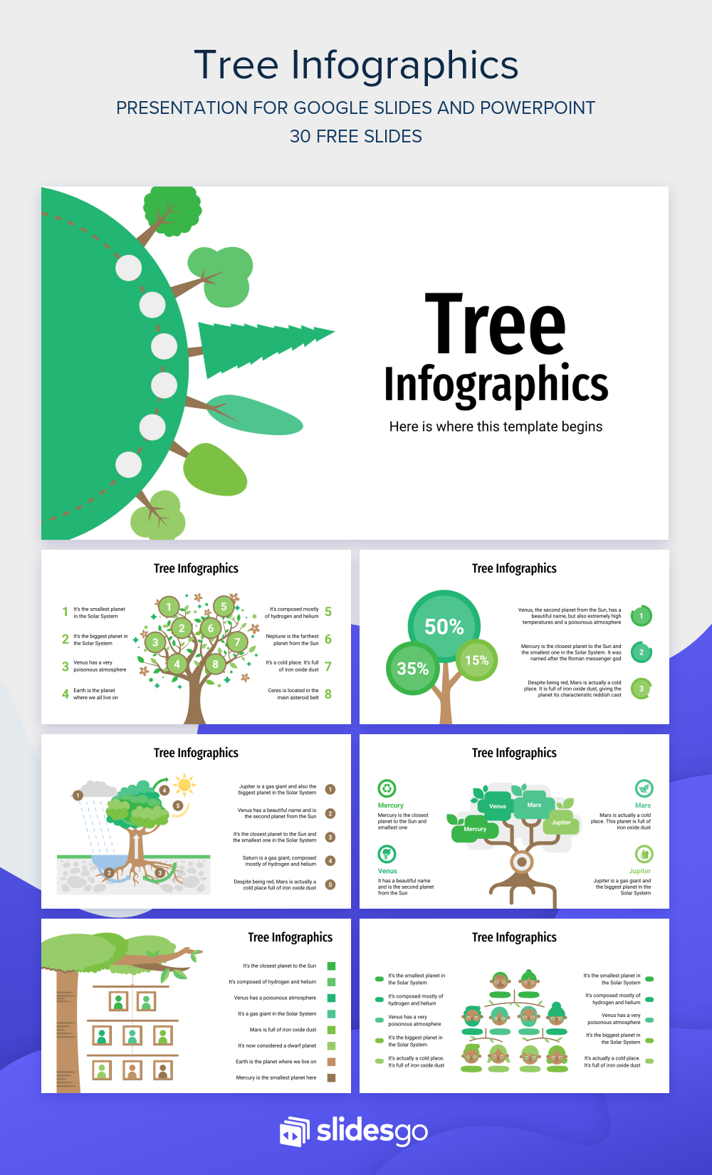 Free Tree Infographics for Google Slides and PowerPoint