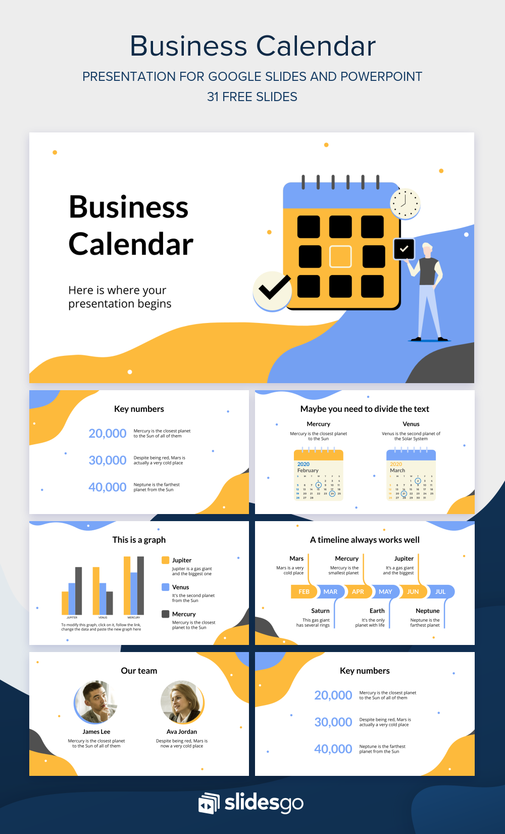 Business Calendar Google Slides & PowerPoint template
