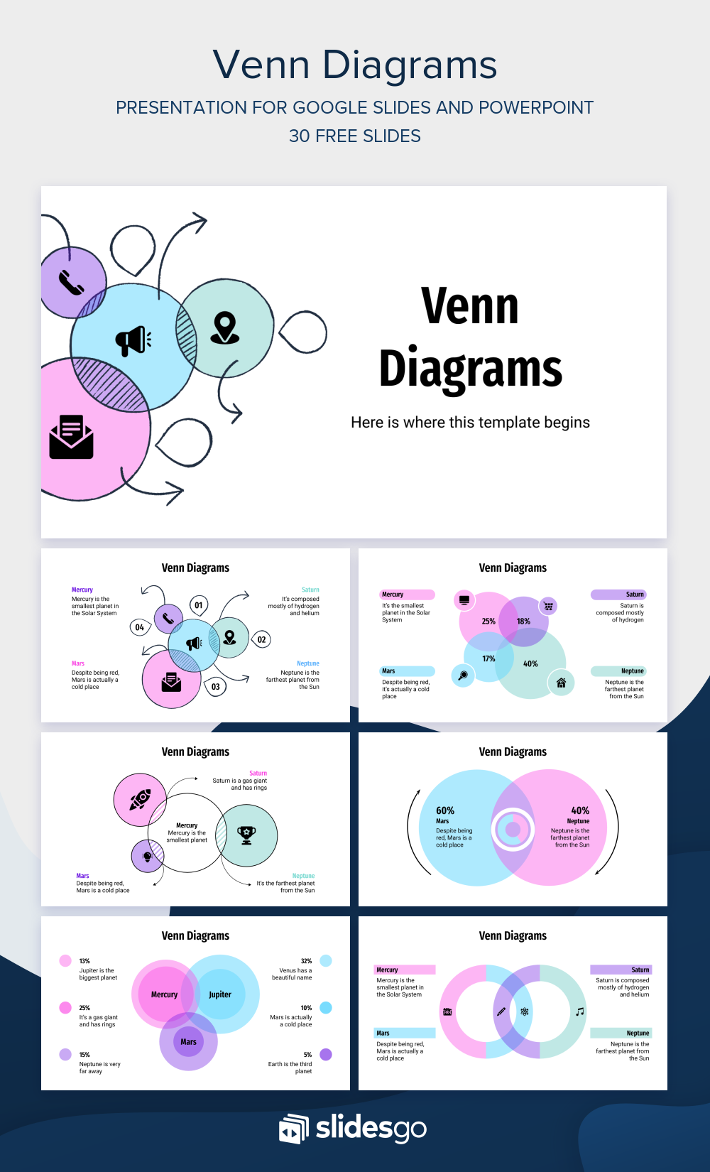 Free Venn Diagrams for Google Slides and PowerPoint