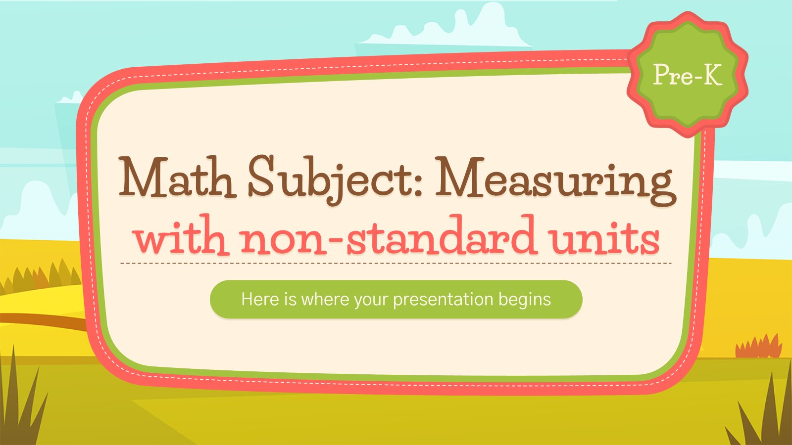 Math Subject for Pre-K: Measuring with Non-standard Units presentation template 