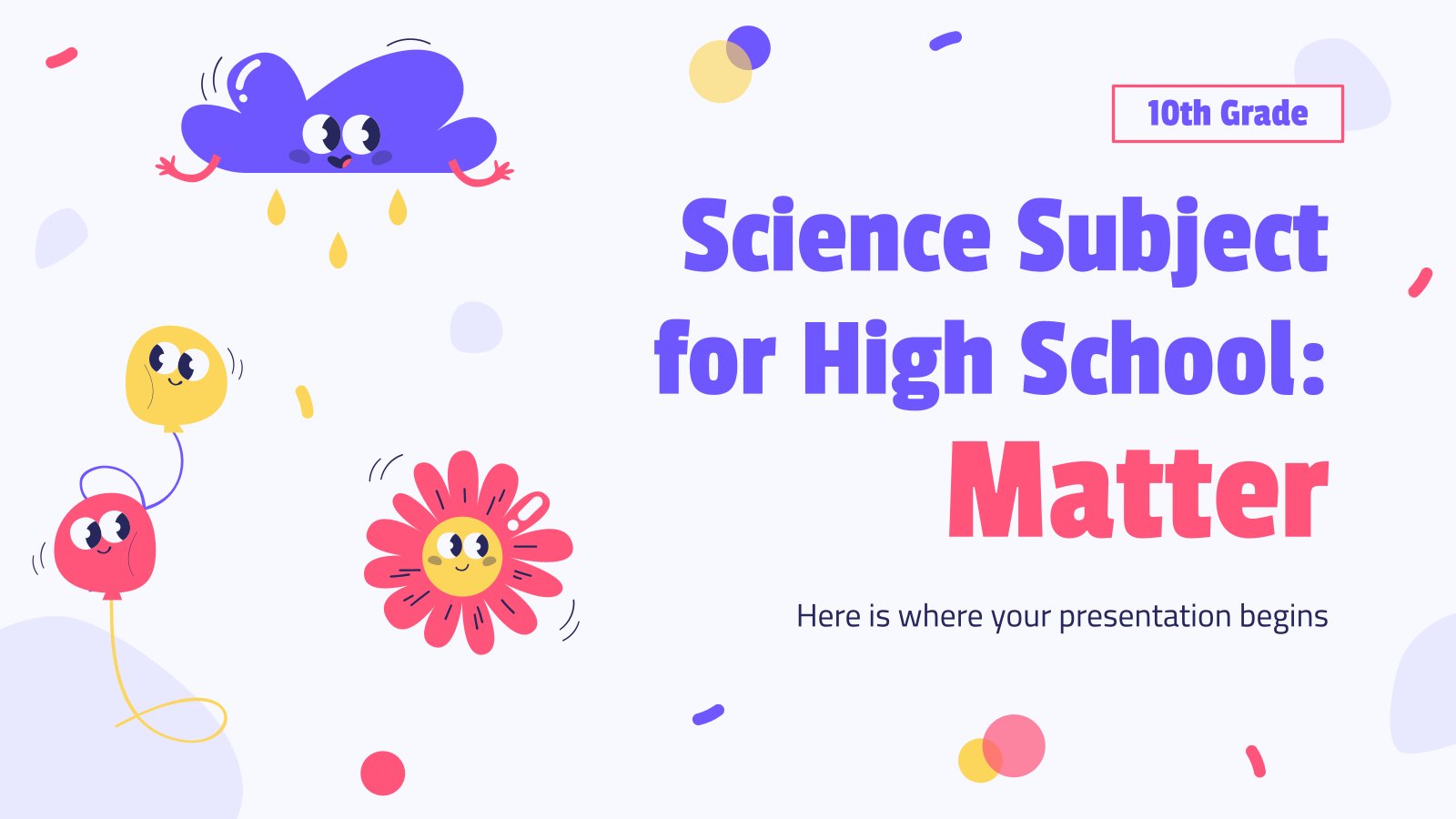 Plantilla de presentación Clase de ciencias para el instituto: la materia