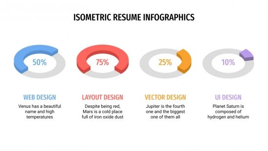 Infographies isométriques pour CV : Modèles de présentation