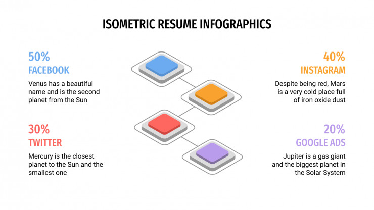 Infographies isométriques pour CV : Modèles de présentation