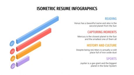 Infographies isométriques pour CV : Modèles de présentation