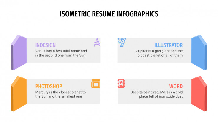 Infographies isométriques pour CV : Modèles de présentation
