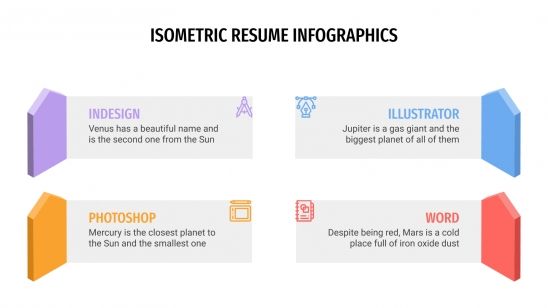 Infographies isométriques pour CV : Modèles de présentation