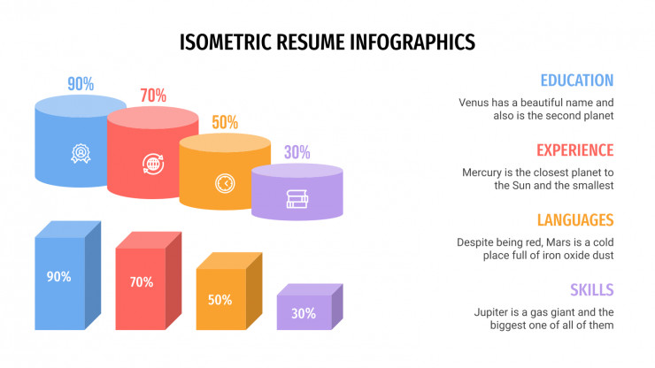 Infographies isométriques pour CV : Modèles de présentation