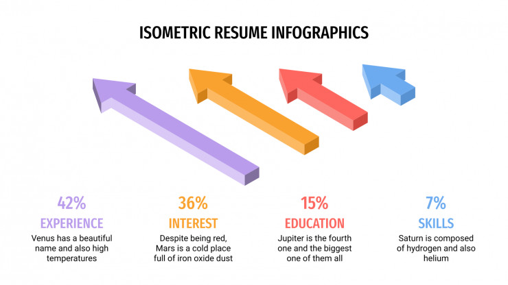Infographies isométriques pour CV : Modèles de présentation